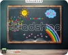 استیکر و برچسب دیواری اتاق کودک خورشید و رنگین کمان ابر درخت الفبا کد h1771