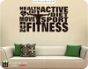 استیکر و برچسب دیواری باشگاه بدنسازی و فیتنسgym,fitness wallsticker  کد h2001