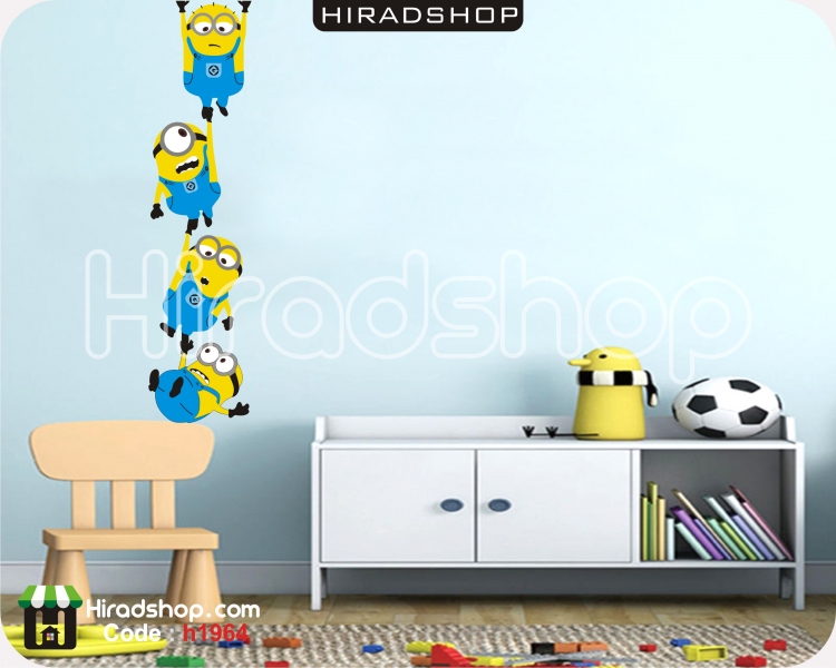 استیکر و برچسب دیواری اتاق کودک شخصیت کارتونی مینیون ها minions wallstickers کدh1964