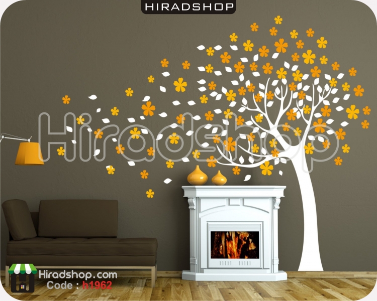 استیکر و برچسب دیواری درخت پاییزی fall tree wallsticker کدh1962