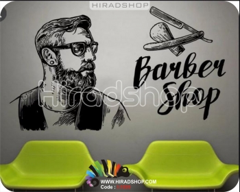 استیکر و برچسب دیواری آرایشگاه مردانه  barber shop wallstickersکد h1899