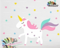 برچسب دیواری اتاق کودک اسب تک شاخ یونی کورن unicorn wall stickers کدh776