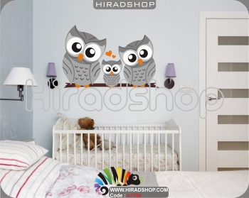 استیکر اتاق کودک جغد owl wallstickers کد h1756