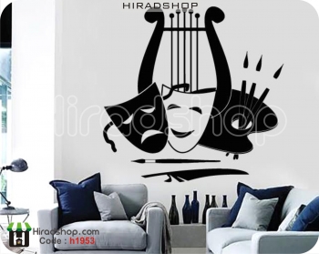 استیکر و برچسب دیواری صورتک ها faces wallstickers کد h1953