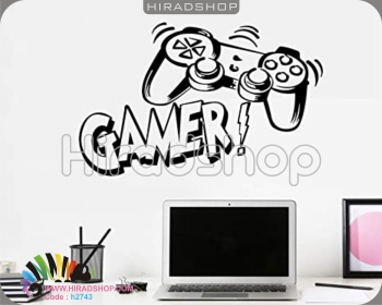 استیکر و برچسب دیواری کلوپ بازی گیم نت game net wallstickers  کد h2743