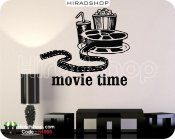 استیکر و برچسب دیواری وقت فیلم movie time کد h1966